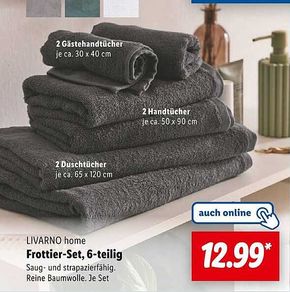 LIVARNO home Frottier-Set, 6-teilig