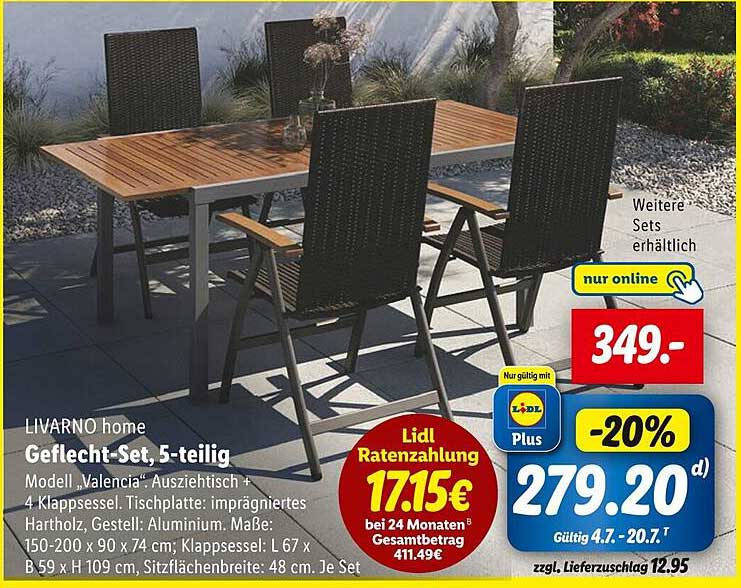 LIVARNO home Geflecht-Set, 5-teilig