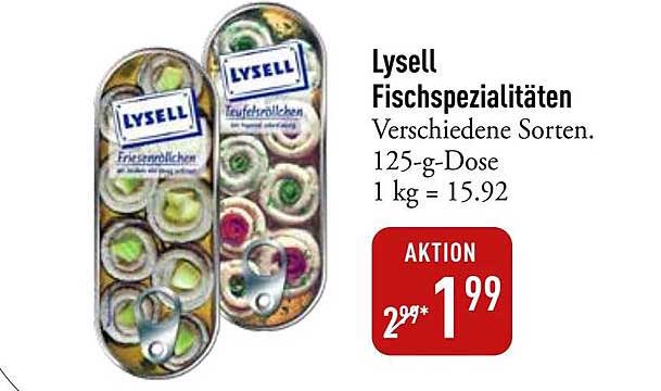Lysell Fischspezialitäten - Verschiedene Sorten, 125-g-Dose