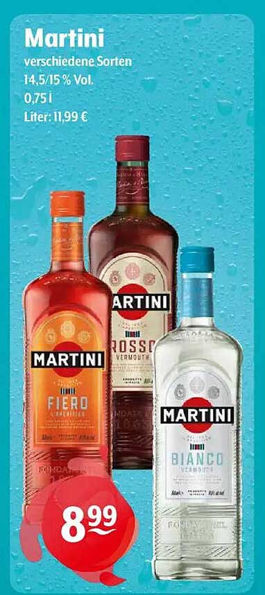 Martini verschiedene Sorten 0,75 l - Angebot bei Getränke Hoffmann