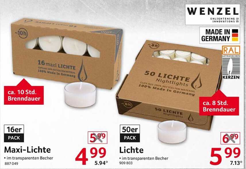 Maxi-Lichter im transparen Becher 16er Pack