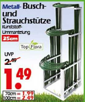 Metall- Busch- und Straußstütze - Kunststoff-Ummantelung 35cm