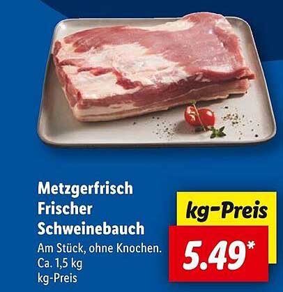 Metzgerfrisch Frischer Schweinebauch