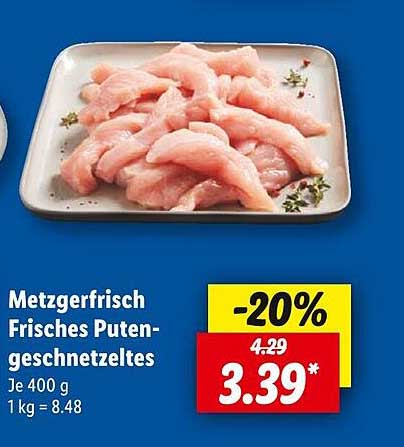 Metzgerfrisch Frisches Putengeschnetzeltes -20%