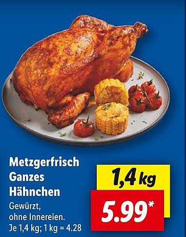 Metzgerfrisch Ganzes Hähnchen 1,4 kg