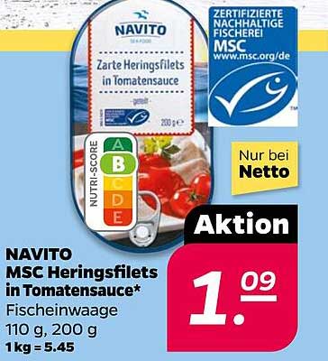 NAVITO MSC Heringsfilets in Tomatensauce