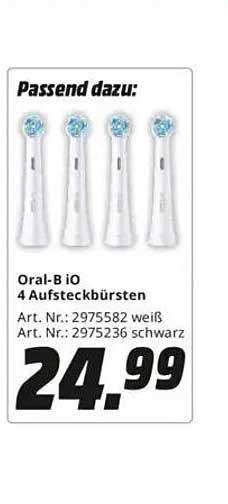 Oral-B iO 4 Aufsteckbürsten (weiß/schwarz)