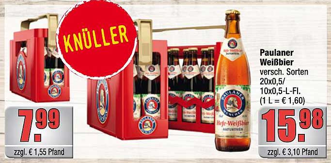 Paulaner Weißbier 20x0,5l - Das perfekte Bier für den Sommer