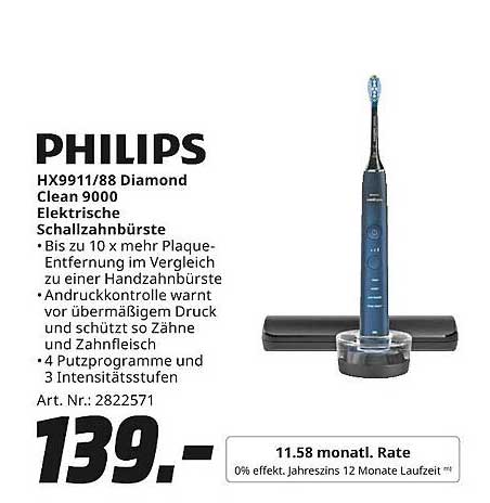 PHILIPS HX9911/88 Diamond Clean 9000 Elektrische Schallzahnbürste