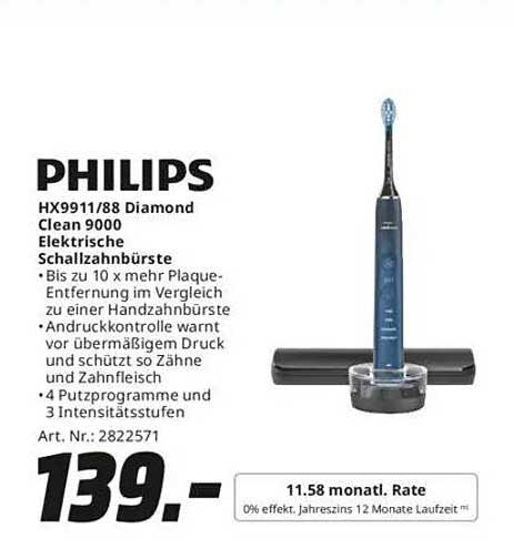 PHILIPS HX9911/88 Diamond Clean 9000 Elektrische Zahnbürste