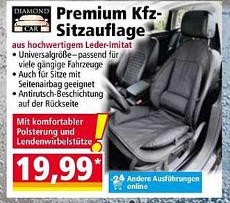 Premium Kfz-Sitzauflage aus hochwertigem Leder-Imitat