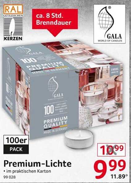 Premium-Lichte 100er Pack von Gala