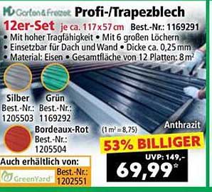 Profi-/Trapezblech 12er-Set – Hochwertige Blechplatten für vielseitige Anwendungen