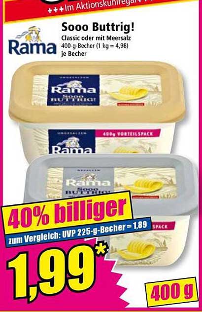 Rama Sooo Buttrig! 400 g Becher (Classic oder mit Meersalz)