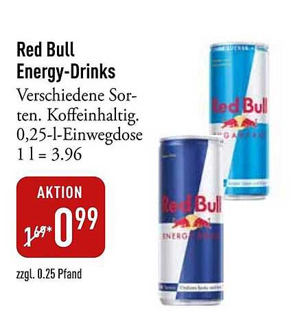 Red Bull Energy-Drinks - Verschiedene Sorten