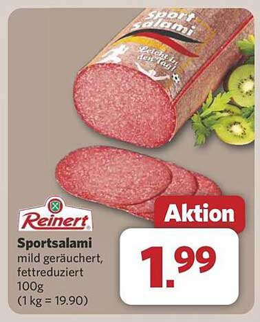 Reinert Sportsalami mild geräuchert, fettreduziert 100g