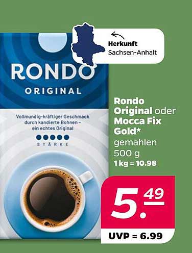 Rondo Original oder Mocca Fix Gold - gemahlen 500 g