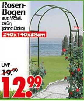 Rosen-Bogen aus Metall, Grün (ohne Deko)