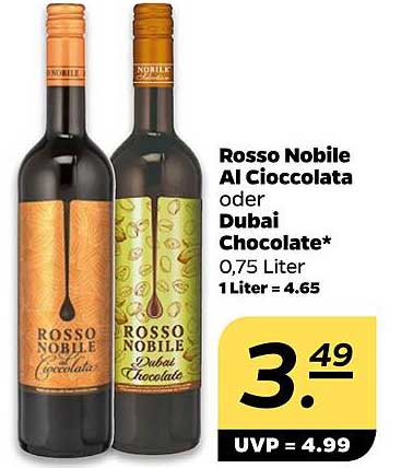 Rosso Nobile Al Cioccolata oder Dubai Chocolate 0,75 Liter