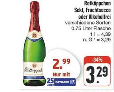 Rotkäppchen Sekt, Fruchtsecco oder Alkoholfrei 0,75 Liter Flasche