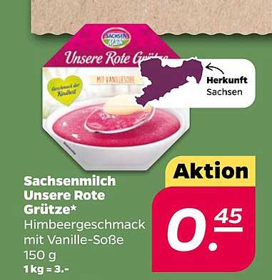 Sachsenmilch Unsere Rote Grütze mit Vanillesoße 150 g