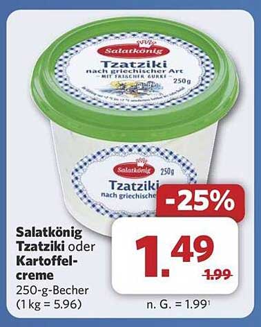 Salatkönig Tzatziki nach griechischer Art oder Kartoffelcreme 250-g-Becher