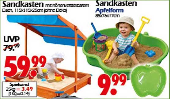 Sandkasten mit höhenverstellbarem Dach