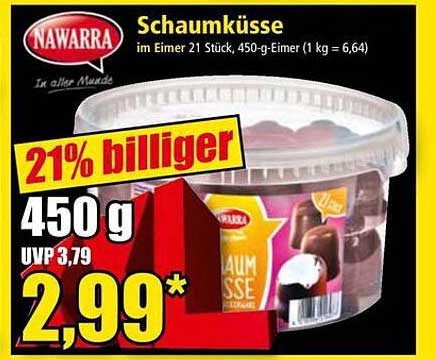 Schaumküssen im Eimer 21 Stück, 450-g-Eimer