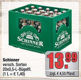 Schinner 20x0,5-L-Bügelflaschen - verschiedene Sorten