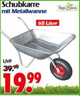 Schubkarre mit Metallwanne – 65 Liter