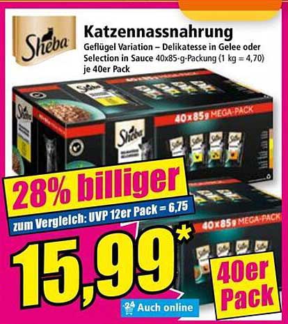Sheba Katzennassnahrung – Geflügel Variation im Mega-Pack