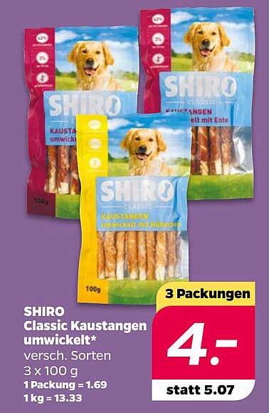 SHIRO Classic Kaustangen umwickelt - verschiedene Sorten