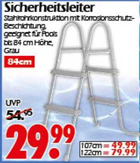 Sicherheitsleiter für Pools bis 84 cm Höhe