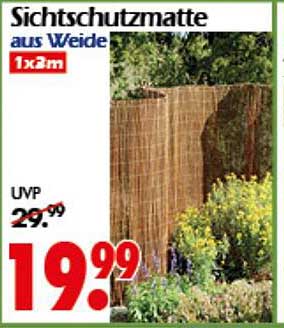Sichtschutzmatte aus Weide 1x3m