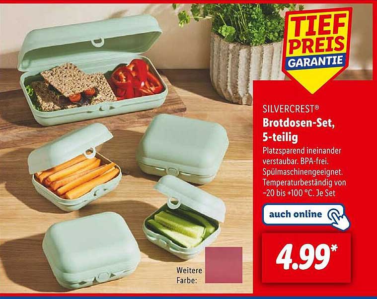 SILVERCREST® Brotdosen-Set, 5-teilig