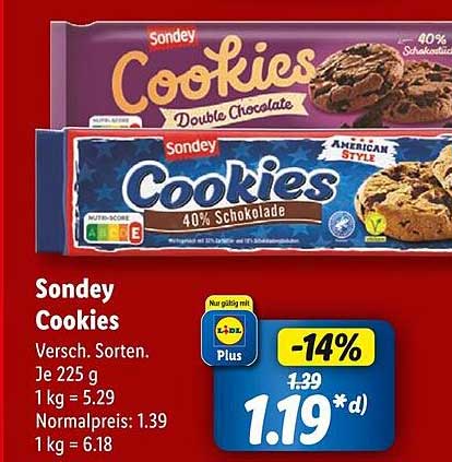 Sondey Cookies - Verschiedene Sorten 225 g