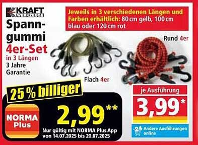 Spanngummi 4er-Set in verschiedenen Längen