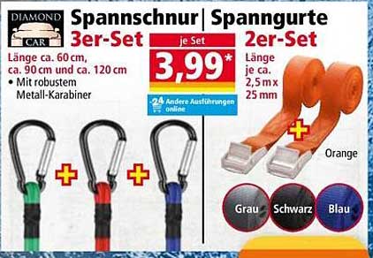 Spannschur/Spanngurte 3er-Set für nur 3,99 €