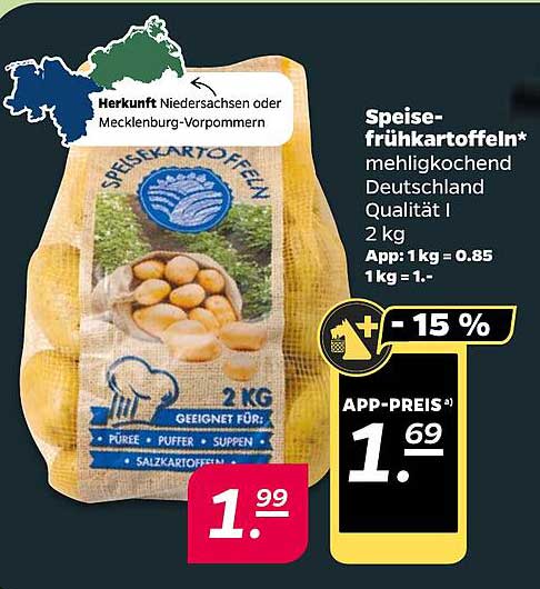 Speisekartoffeln mehlige Kochkartoffeln Deutschland Qualität I 2 kg
