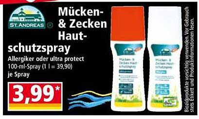 St. Andreas Mücken- & Zeckenschutzspray 100 ml