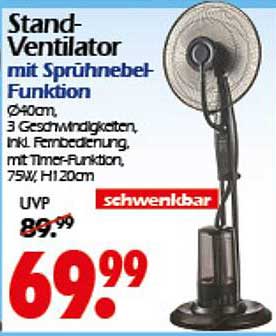 Stand-Ventilator mit Sprühnebel-Funktion