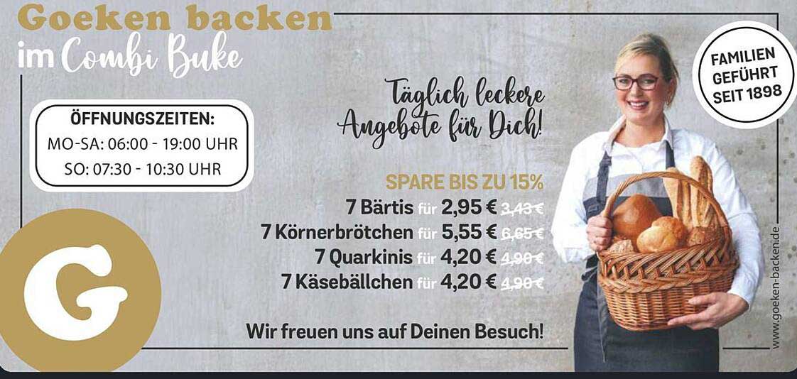 Täglich leckere Angebote bei Goeken Backen im Combi Buke