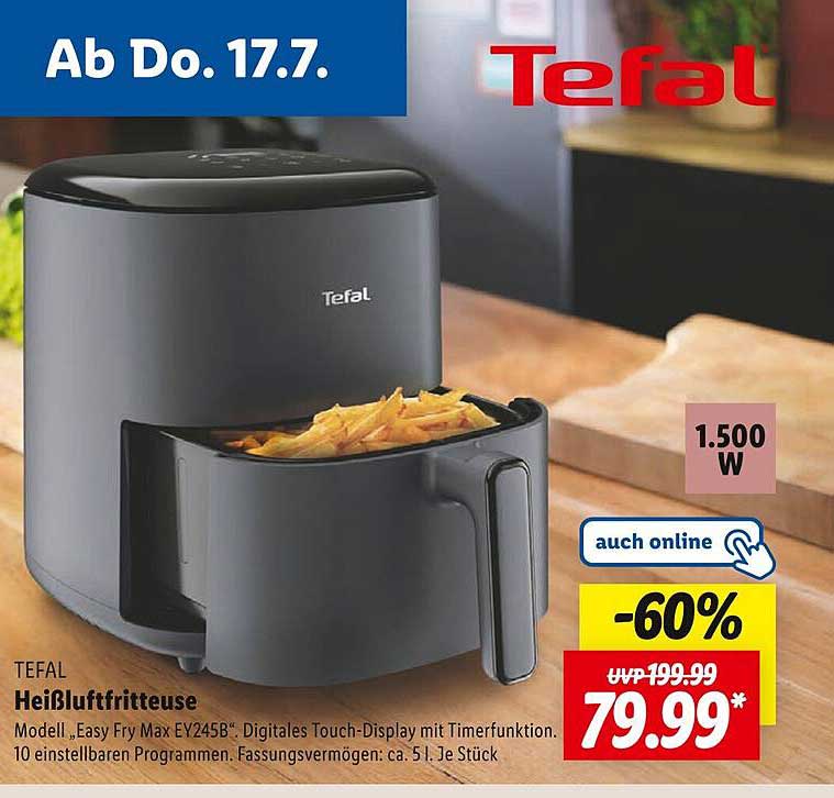 Tefal Heißluftfritteuse Easy Fry Max EY245B - 60% Rabatt!