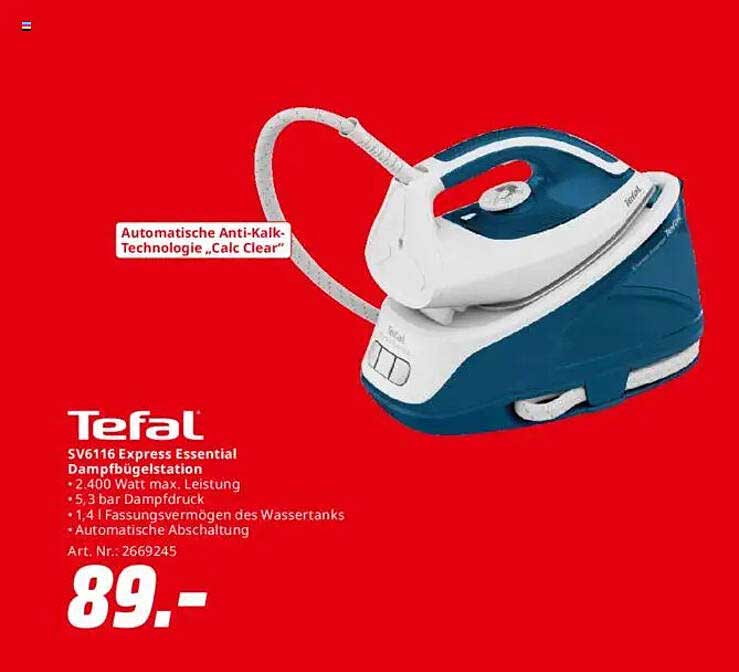 Tefal SV6116 Express Essential Dampfbügelstation