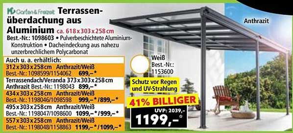 Terrassenüberdachung aus Aluminium