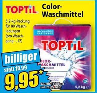 TOPTil Color-Waschmittel 5,2 kg für 80 Waschladungen