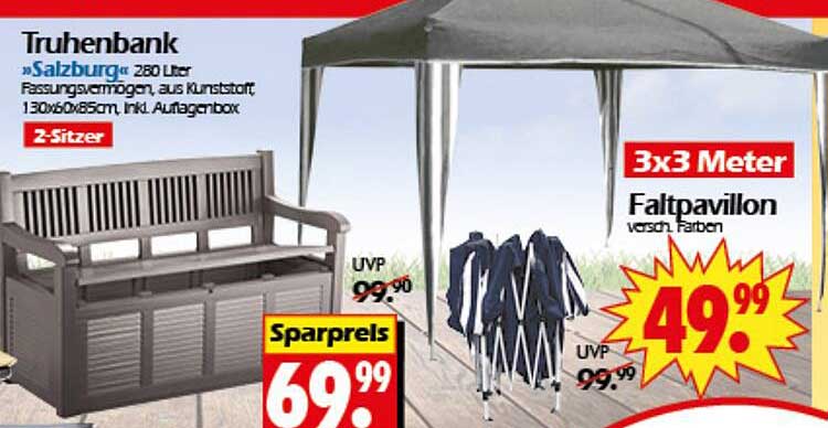 Truhenbank »Salzburg« 2-Sitzer 280 Liter Fassungsvermögen aus Kunststoff