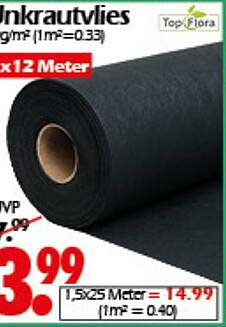 Unkrautvlies 1x12 Meter von Top Flora