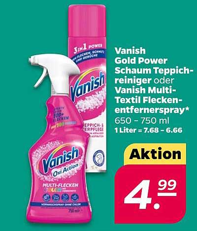 Vanish Gold Power Schaum Teppichreiniger oder Vanish Multi-Textil Fleckenentfernerspray
