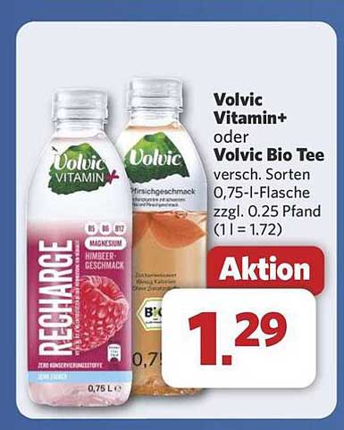 Volvic Vitamin+ oder Volvic Bio Tee - 0,75 l Flasche